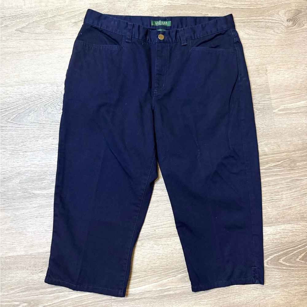 •LAUREN RALPH LAUREN• NAVY CLASSIC MID CALF PANTS